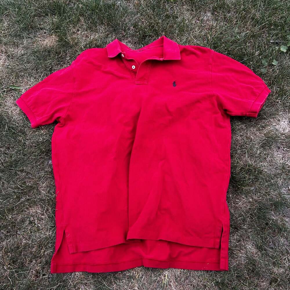 Polo Ralph Lauren Classic Fit Red Mesh Polo Shirt